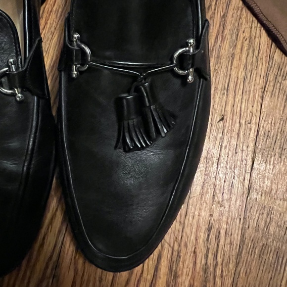 Bruno Magli Size 10 Medium Black Italian Leather Loafers with Tassel - Picture 2 of 3